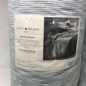 LUCKY BRAND SASHIKO NAVY FULL//QUEEN QUILT STITCHED COTTON